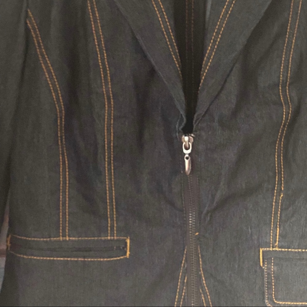 Bisou Bisou Denim Blazer Jacket Sz S - Picture 3 of 7